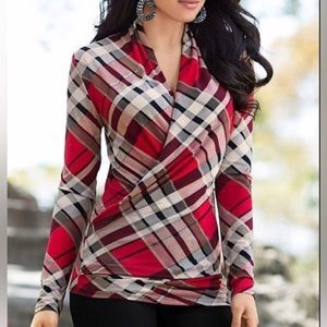 Venus Plaid Long Sleeve Top